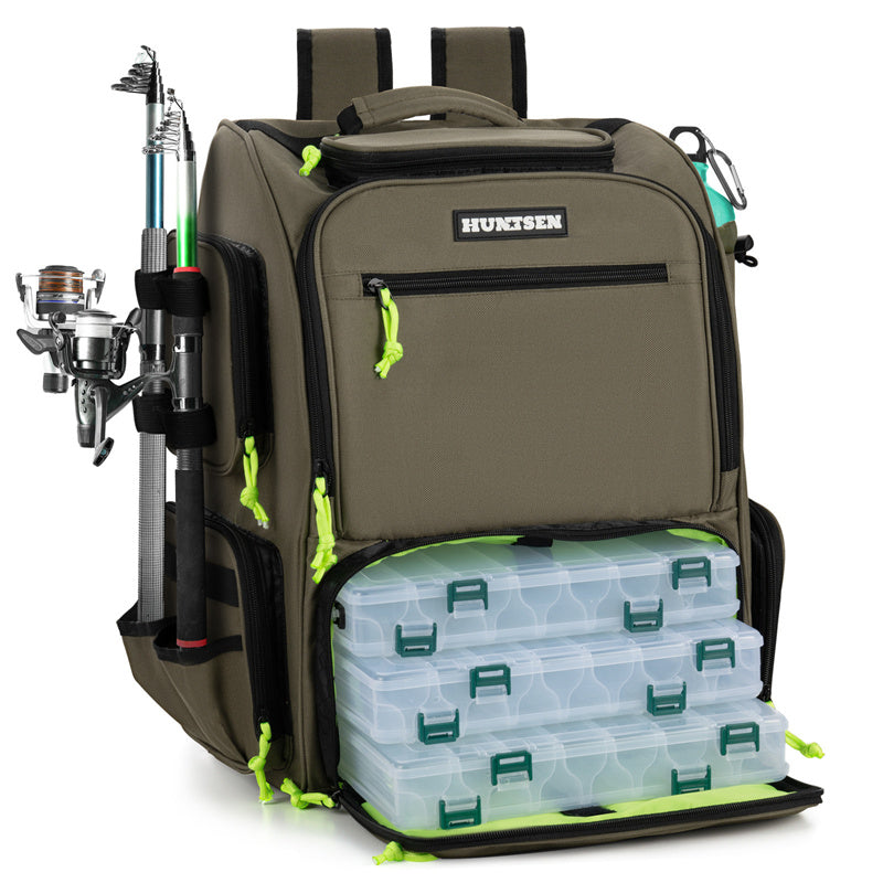 Fishing Backpack - 43L Large Waterproof Tackle Bag