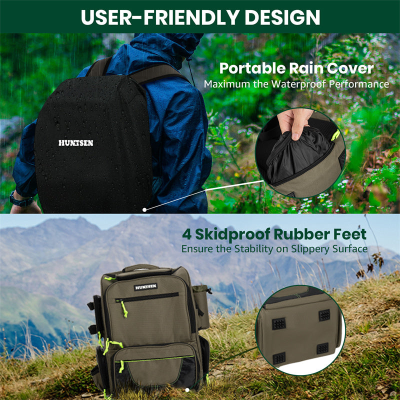 Fishing Backpack - 43L Large Waterproof Tackle Bag