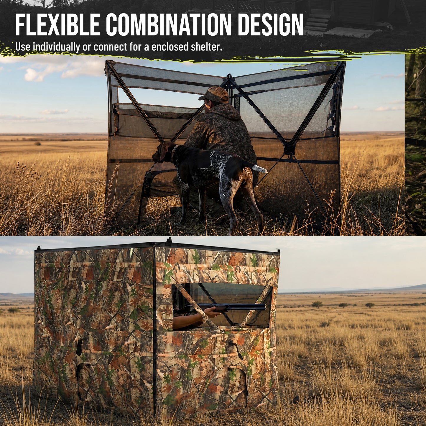4-Panel See Through Ground Blind Turkey Hunting for 2-3 Person