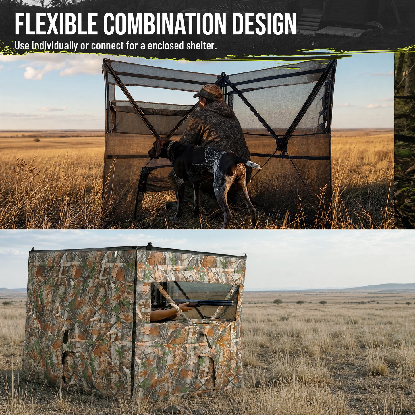 4-Panel See Through Ground Blind Turkey Hunting for 2-3 Person