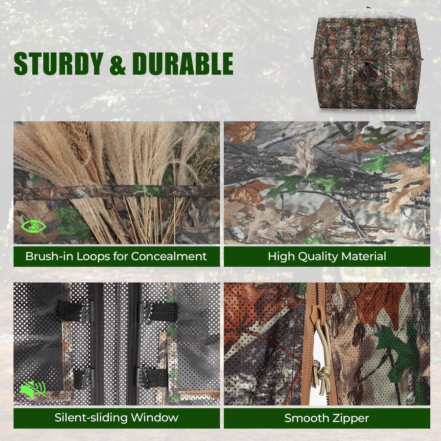 Hunting Blind 360 Degree See Through Pop Up Ground Blind