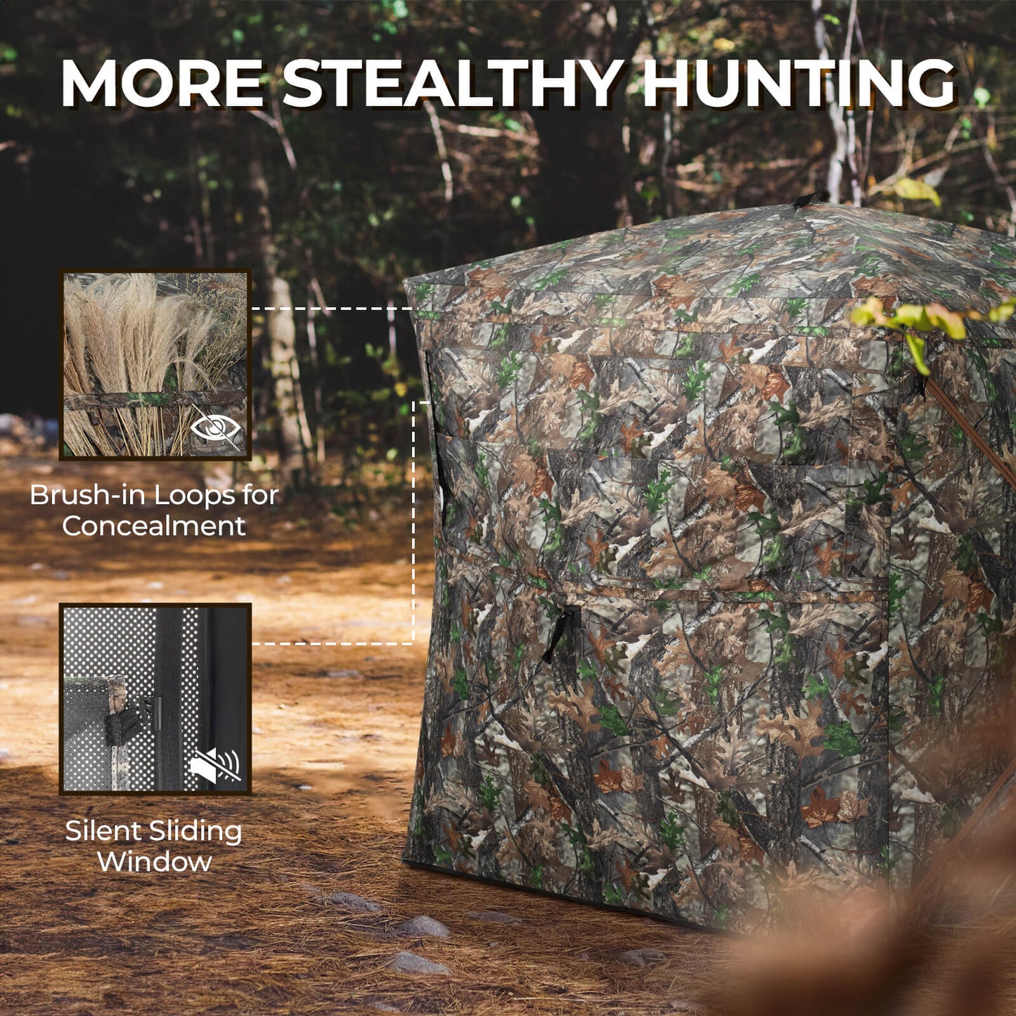 See Through Hunting Blind Pop-Up Ground Deer Blind 3-4 Person