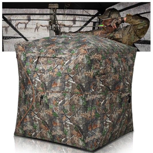 See Through Hunting Blind Pop-Up Ground Deer Blind 270 Degree