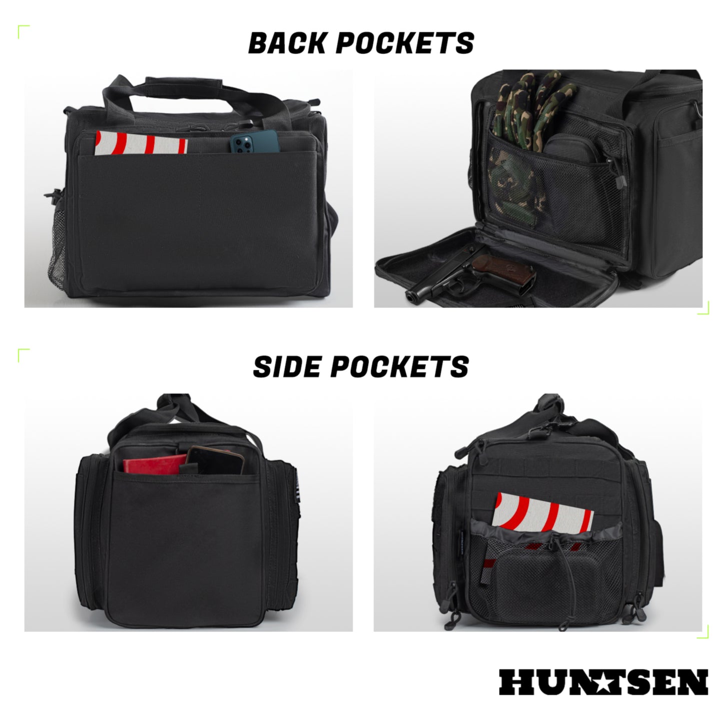 Pistol Range Bag for Handguns and Ammo with 6 Magazine Slots