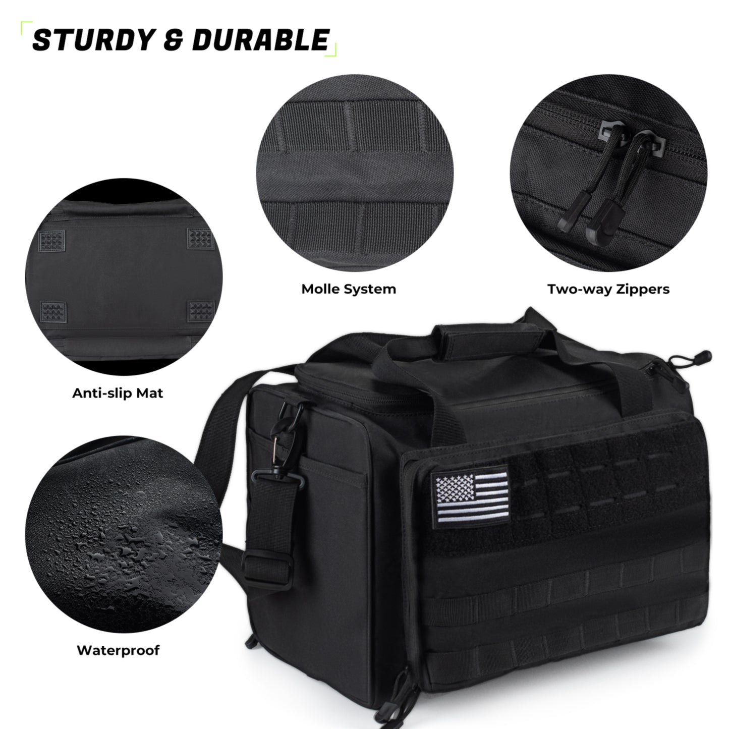 Pistol Range Bag for Handguns and Ammo with 6 Magazine Slots
