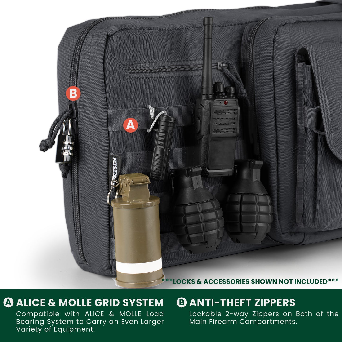 American Classic Double Long Rifle Case, Available Length in 28'' 36" 42"