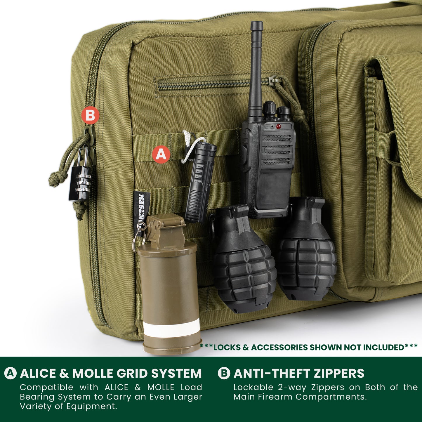 American Classic Double Long Rifle Case, Available Length in 28'' 36" 42"