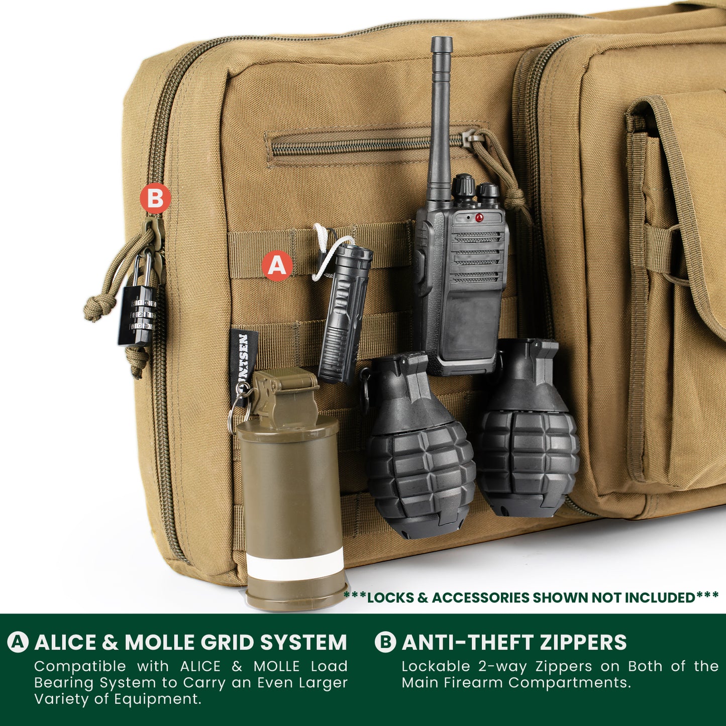 American Classic Double Long Rifle Case, Available Length in 28'' 36" 42"