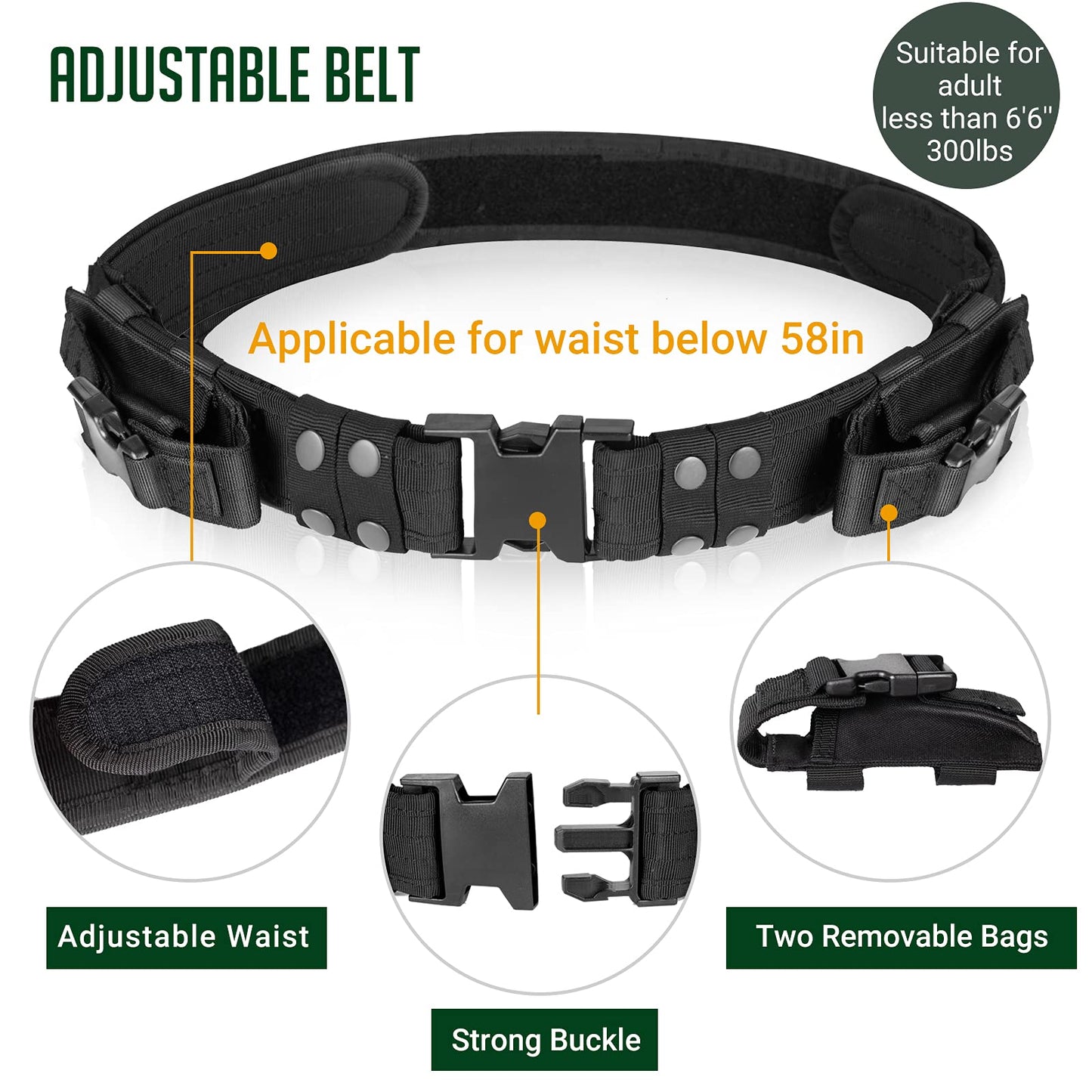 Tactical Vest with Detachable Belt