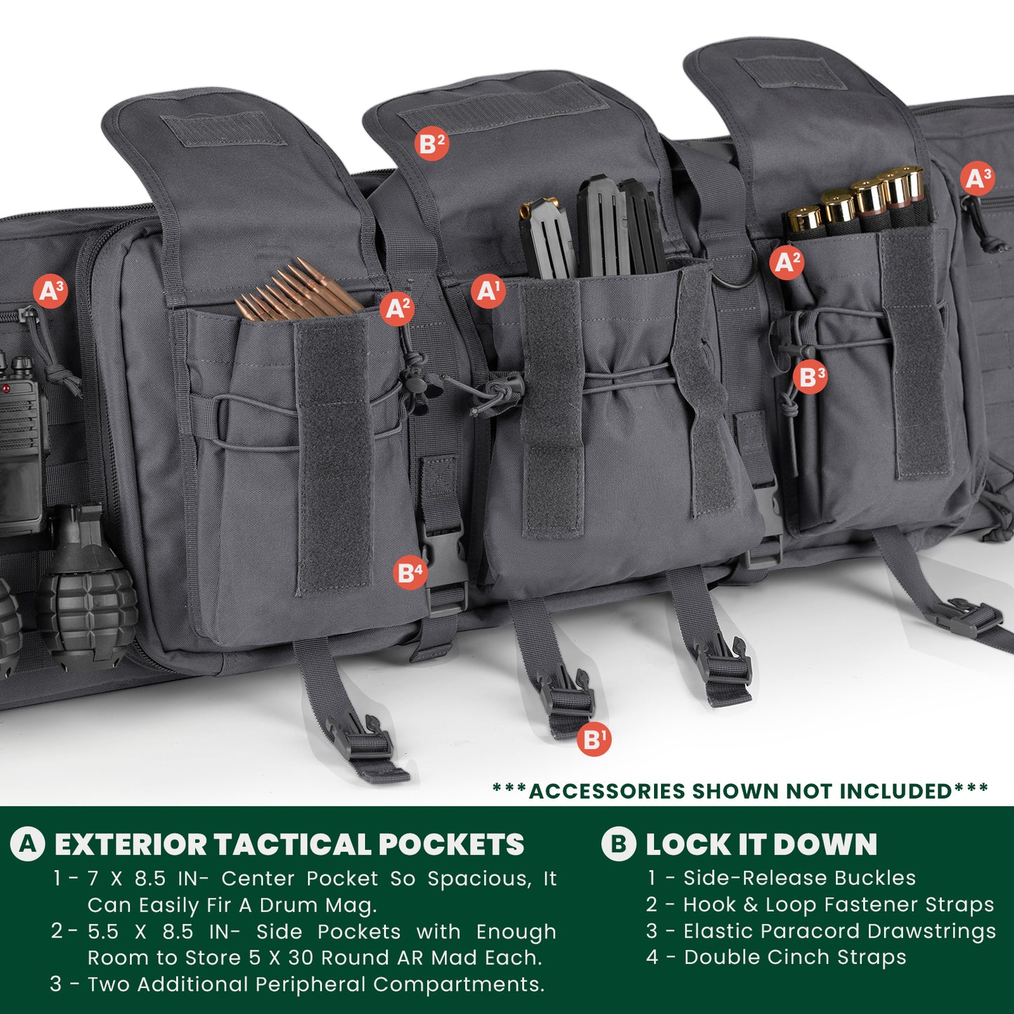 American Classic Double Long Rifle Case, Available Length in 28'' 36" 42"