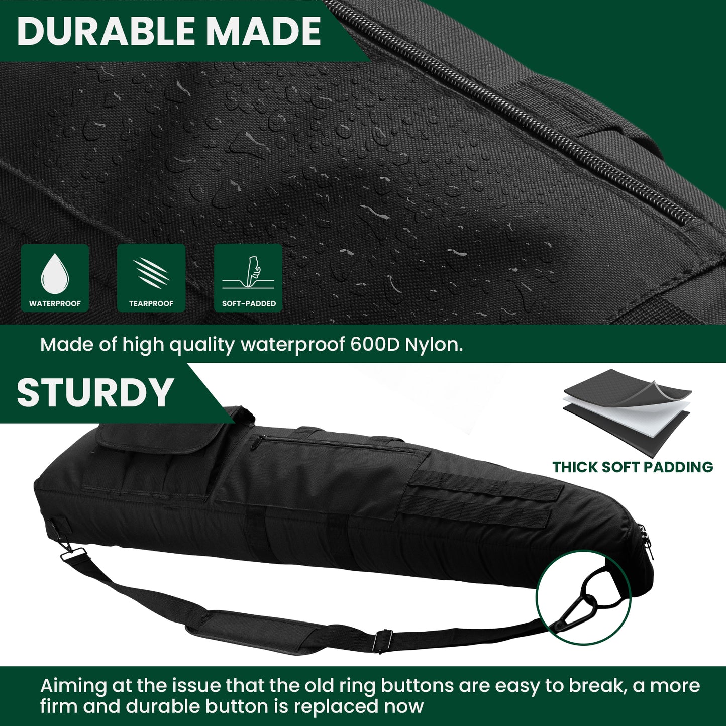 Outdoors Tactical Double Shotgun Rifle Gun Case with Shoulder Straps