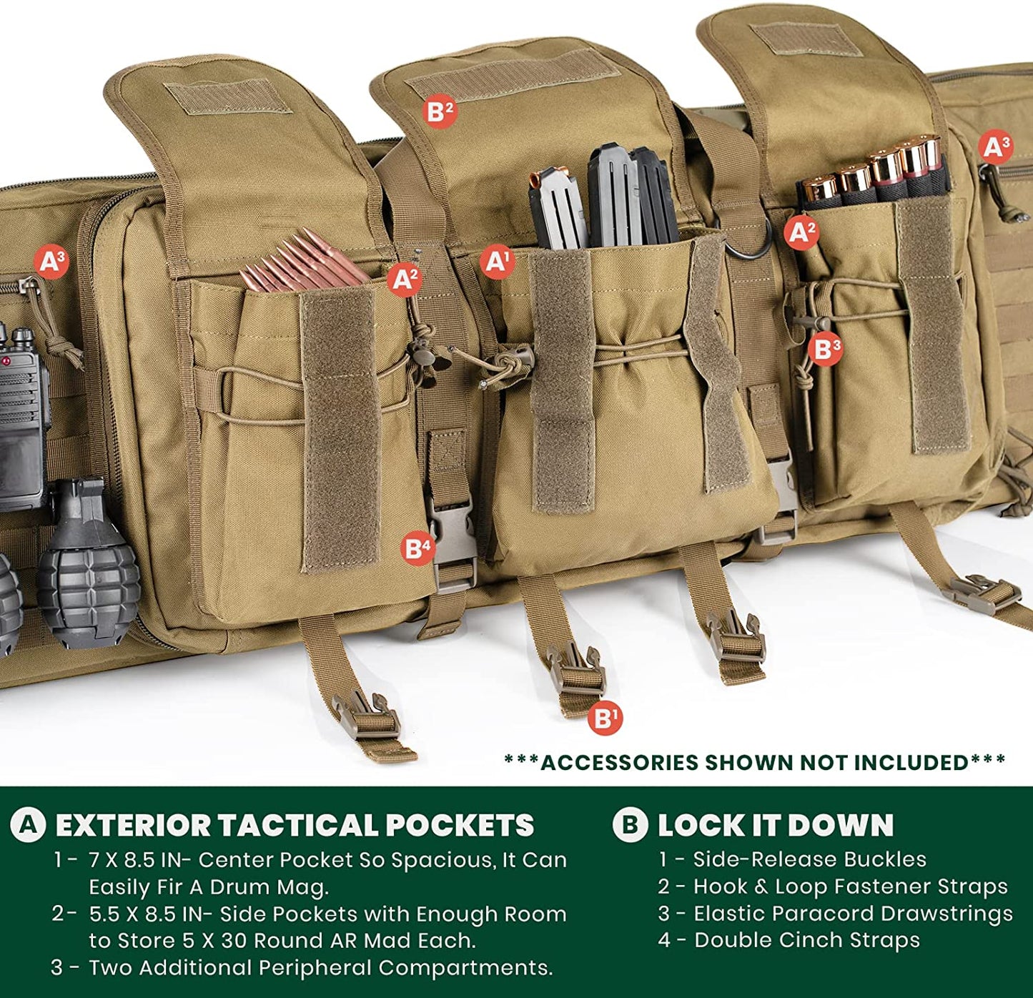 American Classic Double Long Rifle Case, Available Length in 28'' 36" 42"