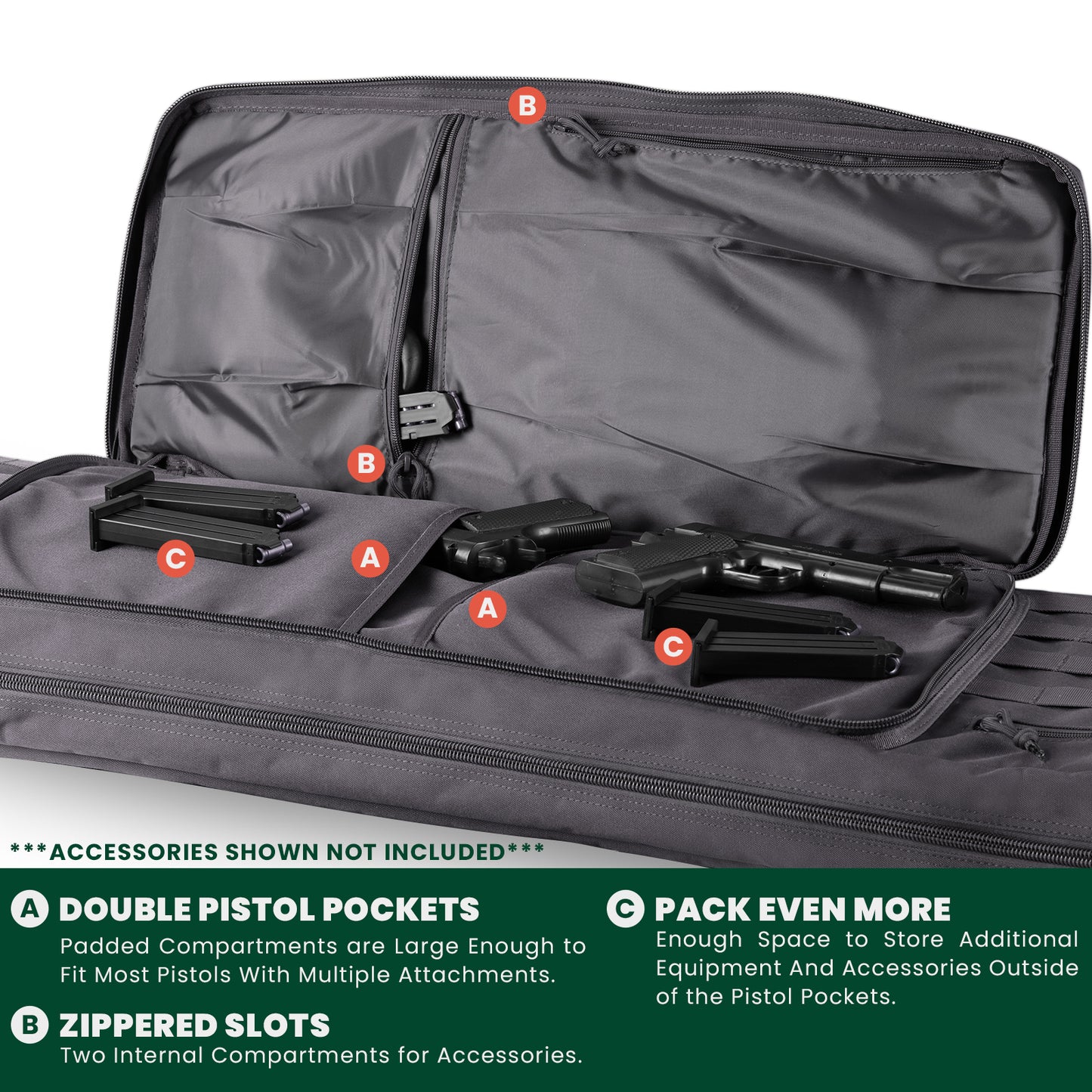 American Classic Double Long Rifle Case, Available Length in 28'' 36" 42"