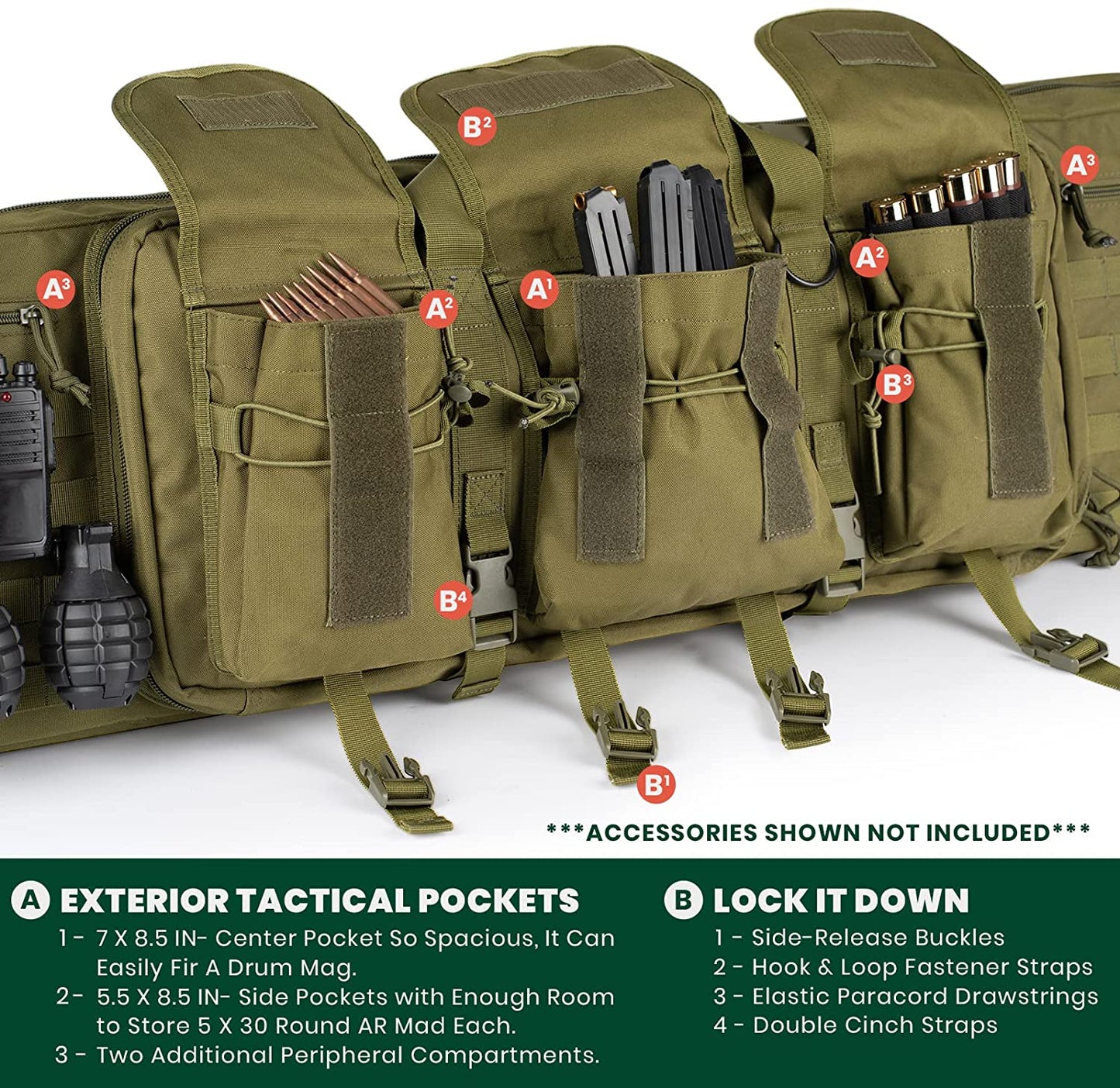 American Classic Double Long Rifle Case, Available Length in 28'' 36" 42"