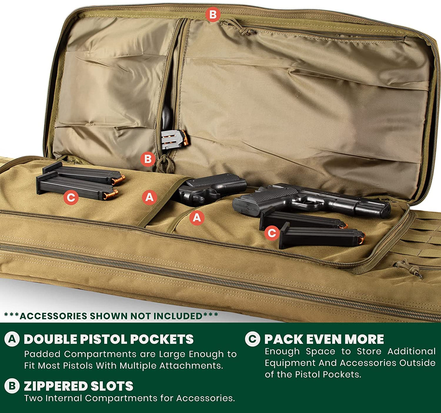 American Classic Double Long Rifle Case, Available Length in 28'' 36" 42"