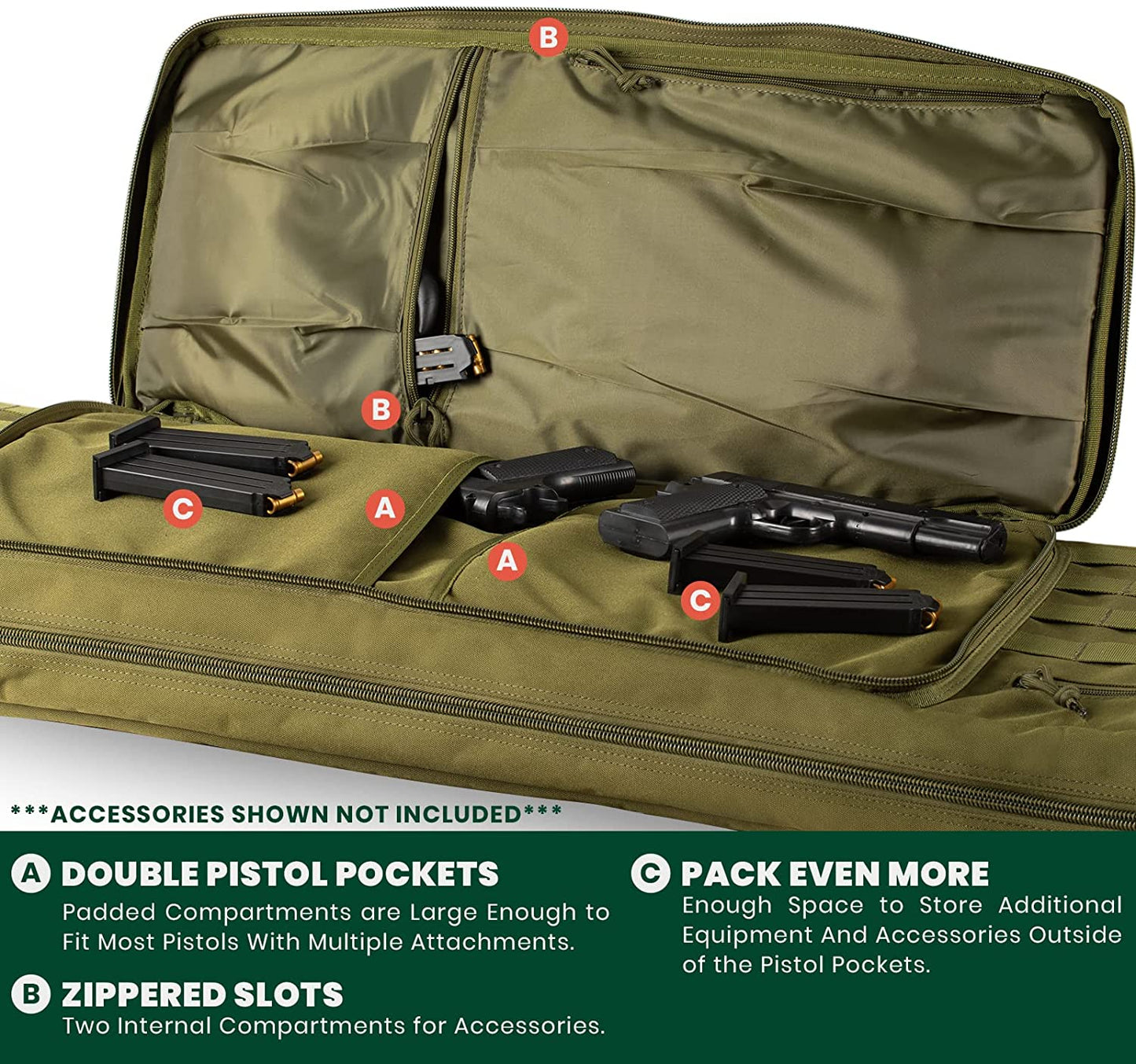 American Classic Double Long Rifle Case, Available Length in 28'' 36" 42"