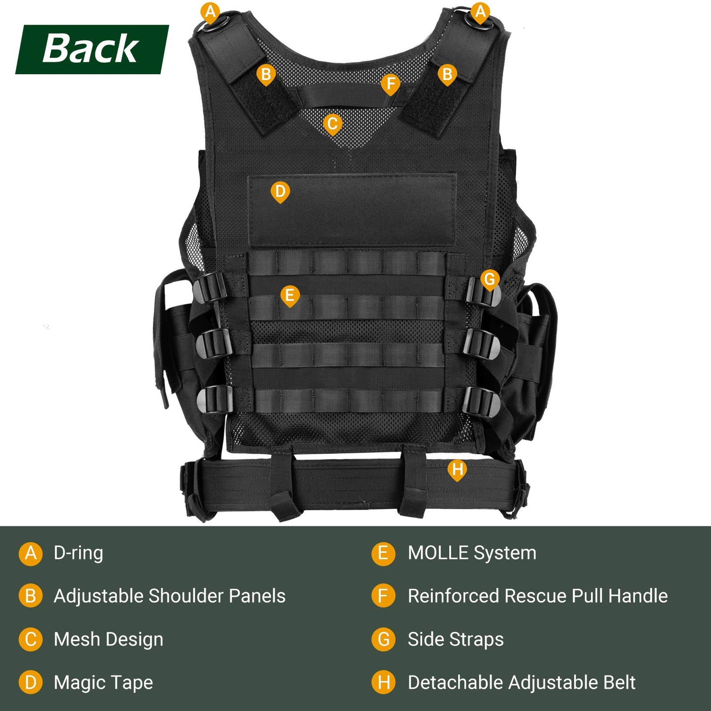 Tactical Vest with Detachable Belt