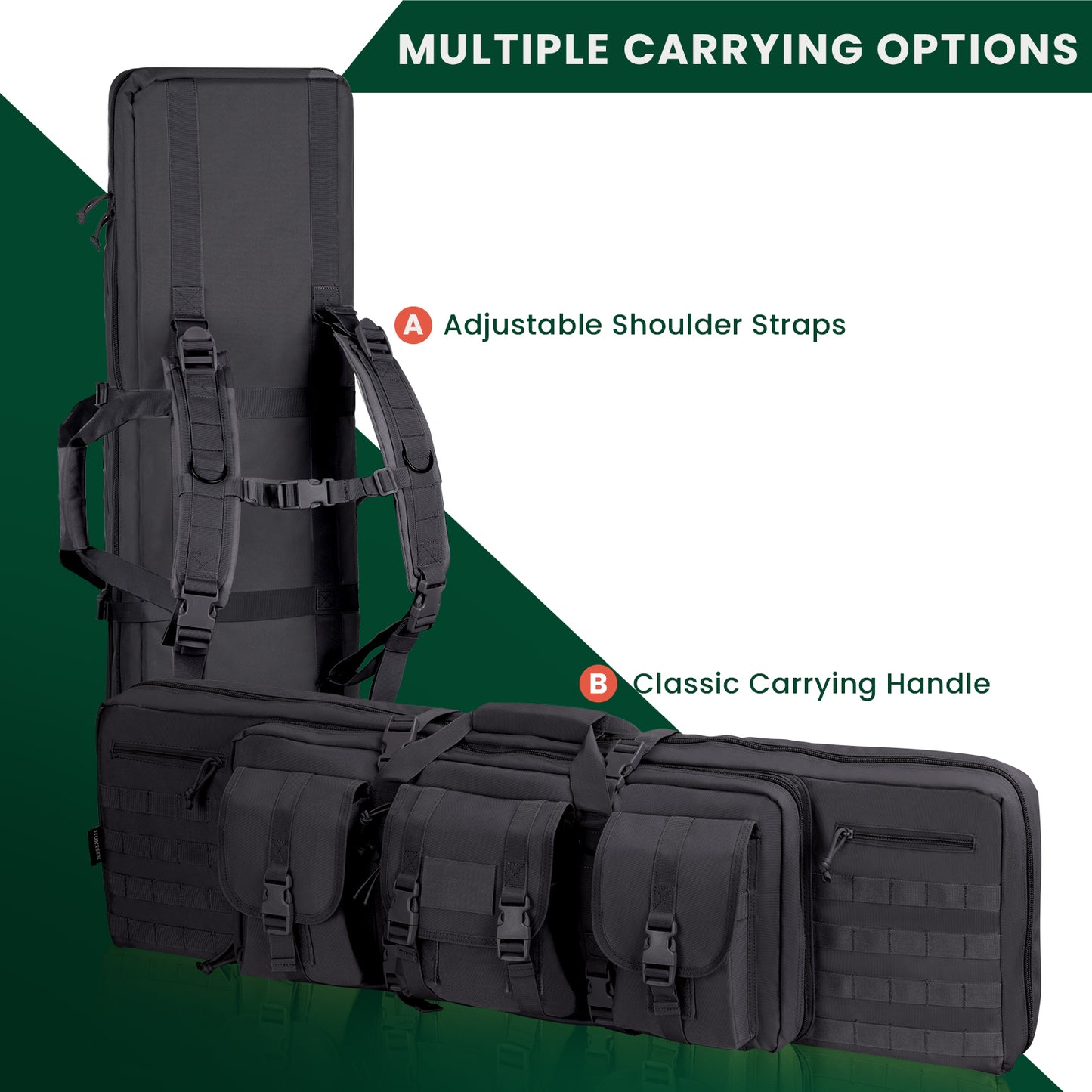 American Classic Double Long Rifle Case, Available Length in 28'' 36" 42"