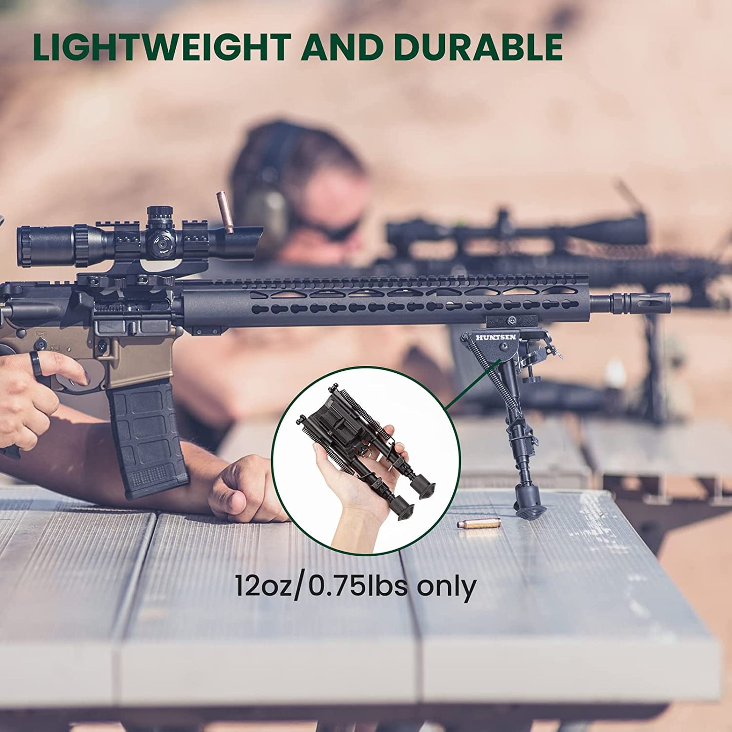 Rifle Bipod with Picatinny Rail Mount Adapter