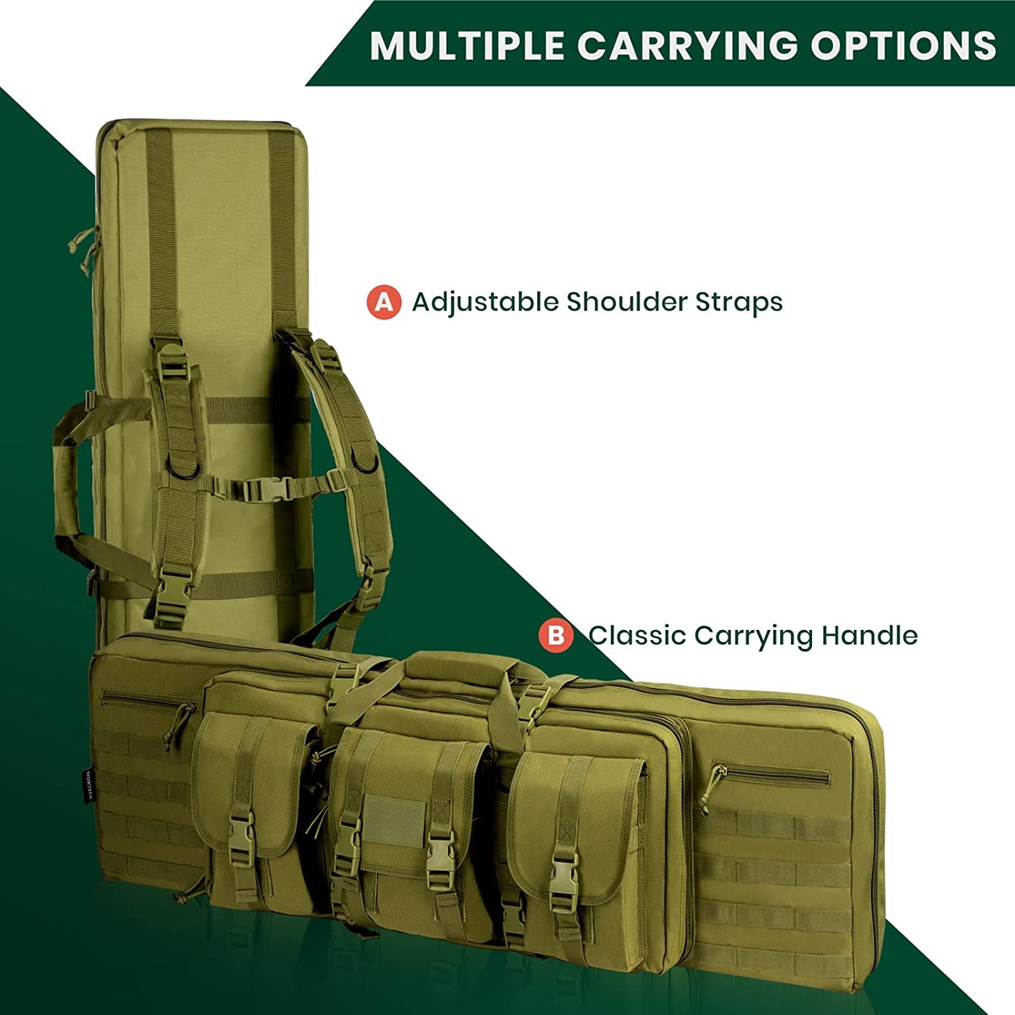 American Classic Double Long Rifle Case, Available Length in 28'' 36" 42"