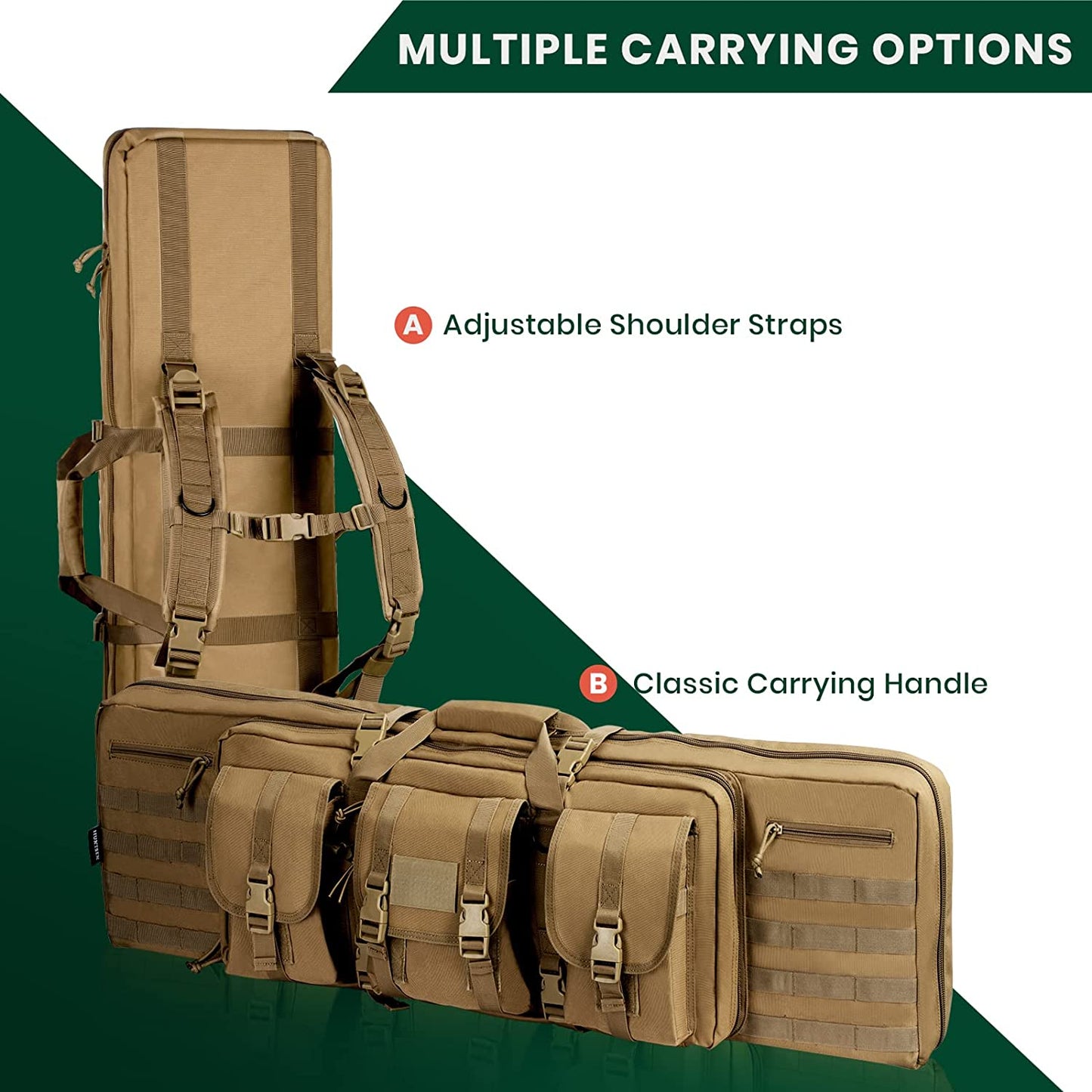 American Classic Double Long Rifle Case, Available Length in 28'' 36" 42"