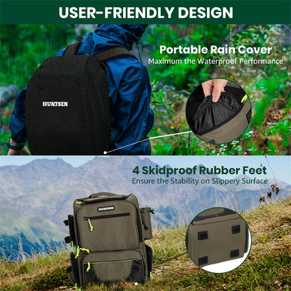 Fishing Backpack - 43L Large Waterproof Tackle Bag