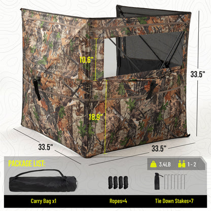3-Panel See Through Ground Blind Turkey Hunting