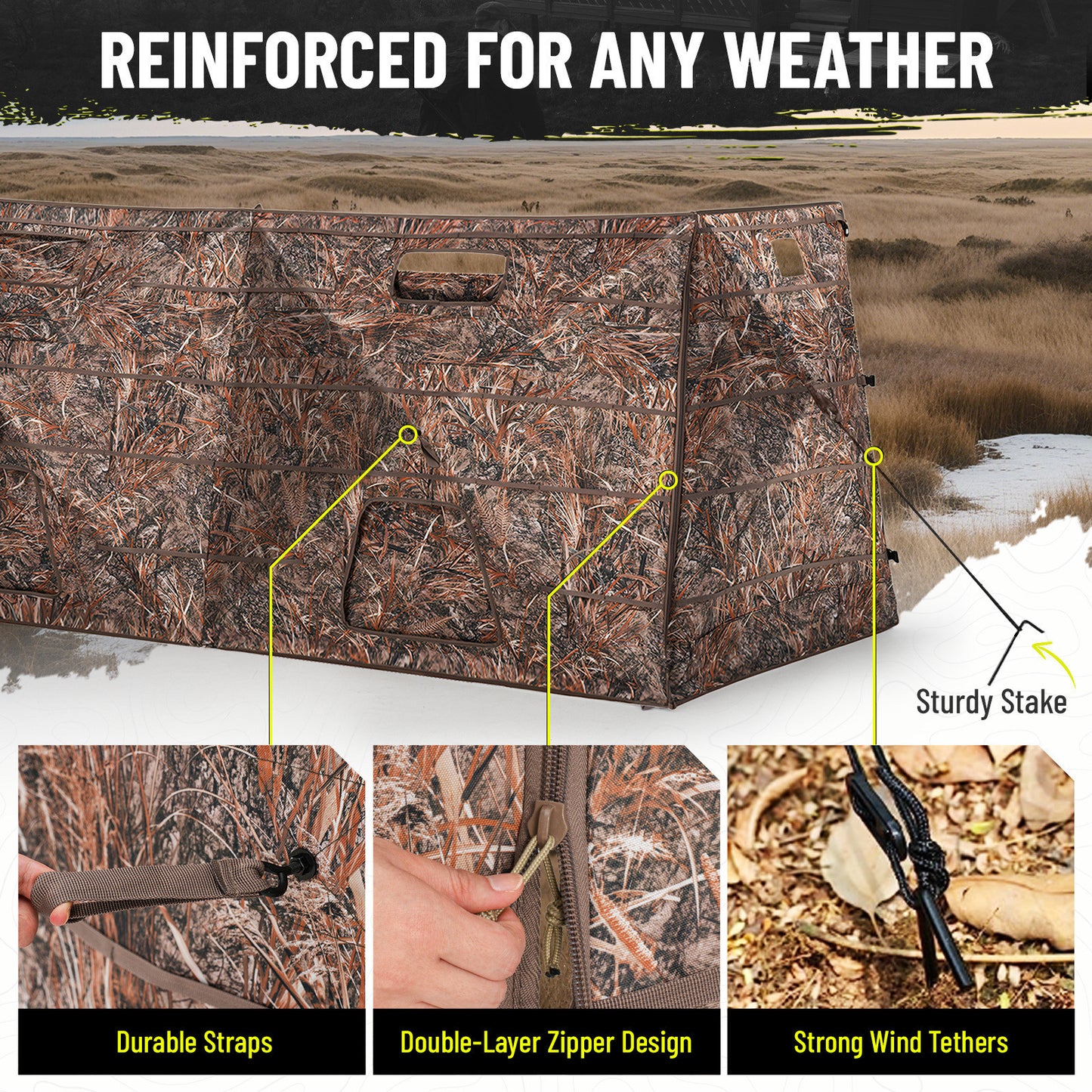 Ground Blind Panel for Duck Hunting with Carrying Bag