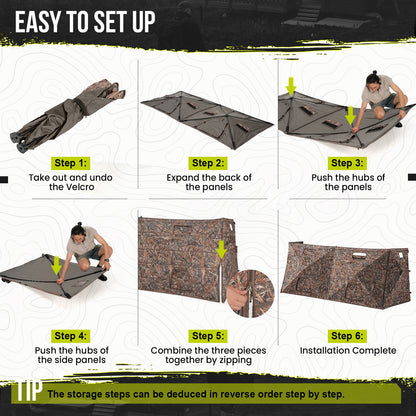 Ground Blind Panel for Duck Hunting with Carrying Bag