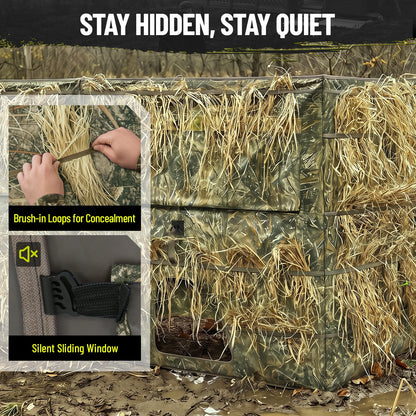 Modular 4-Panel Waterfowl Ground Hunting Blind Portable 3-4 Person