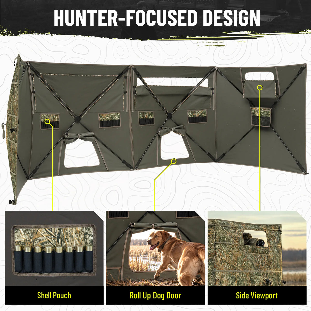 Modular 4-Panel Waterfowl Ground Hunting Blind Portable 3-4 Person