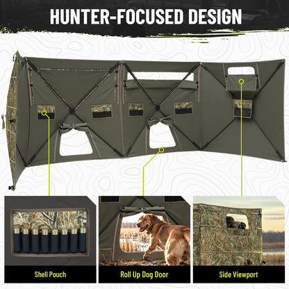 Modular 4-Panel Waterfowl Ground Hunting Blind Portable 3-4 Person