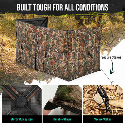 4-Panel See Through Ground Blind Turkey Hunting for 2-3 Person