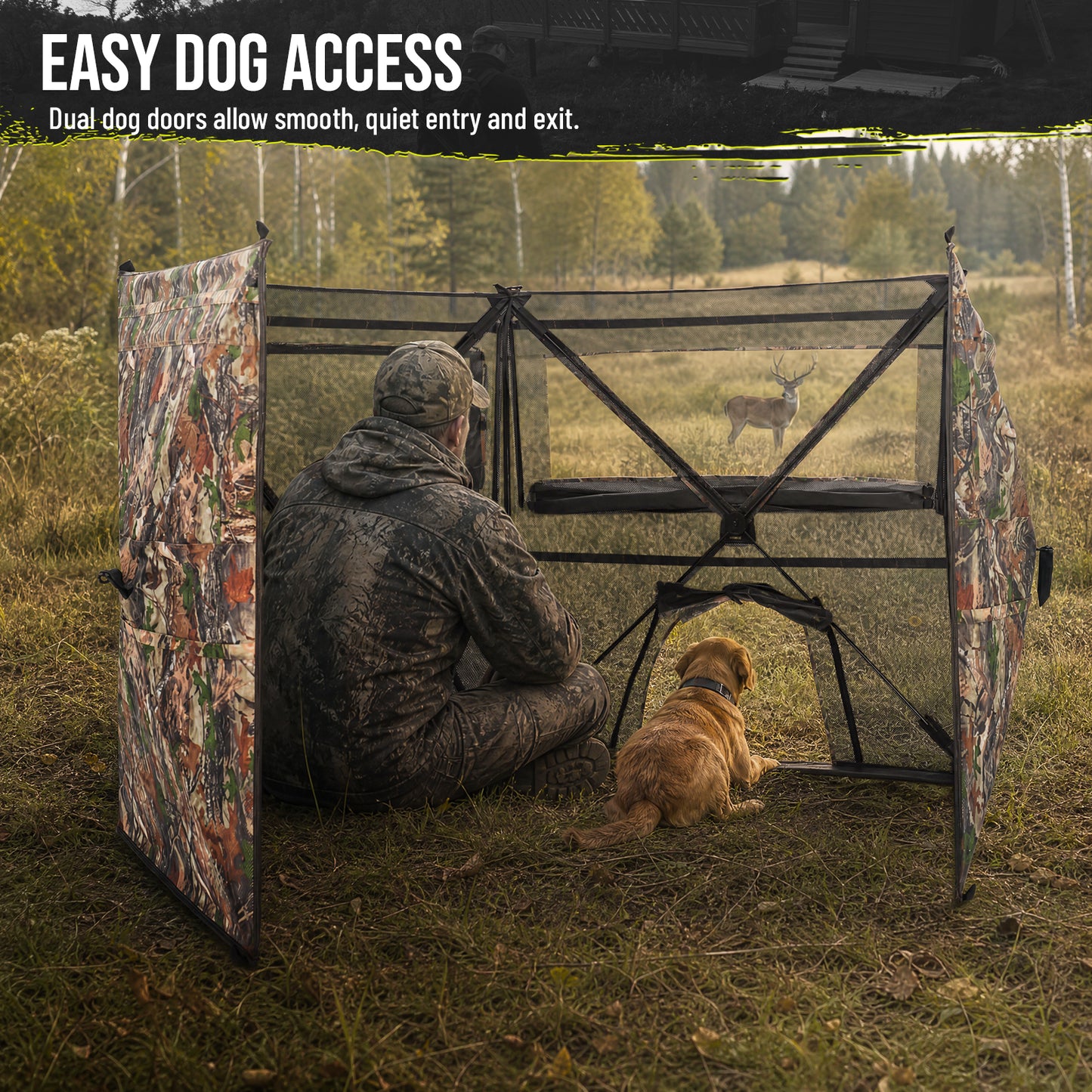 4-Panel See Through Ground Blind Turkey Hunting for 2-3 Person