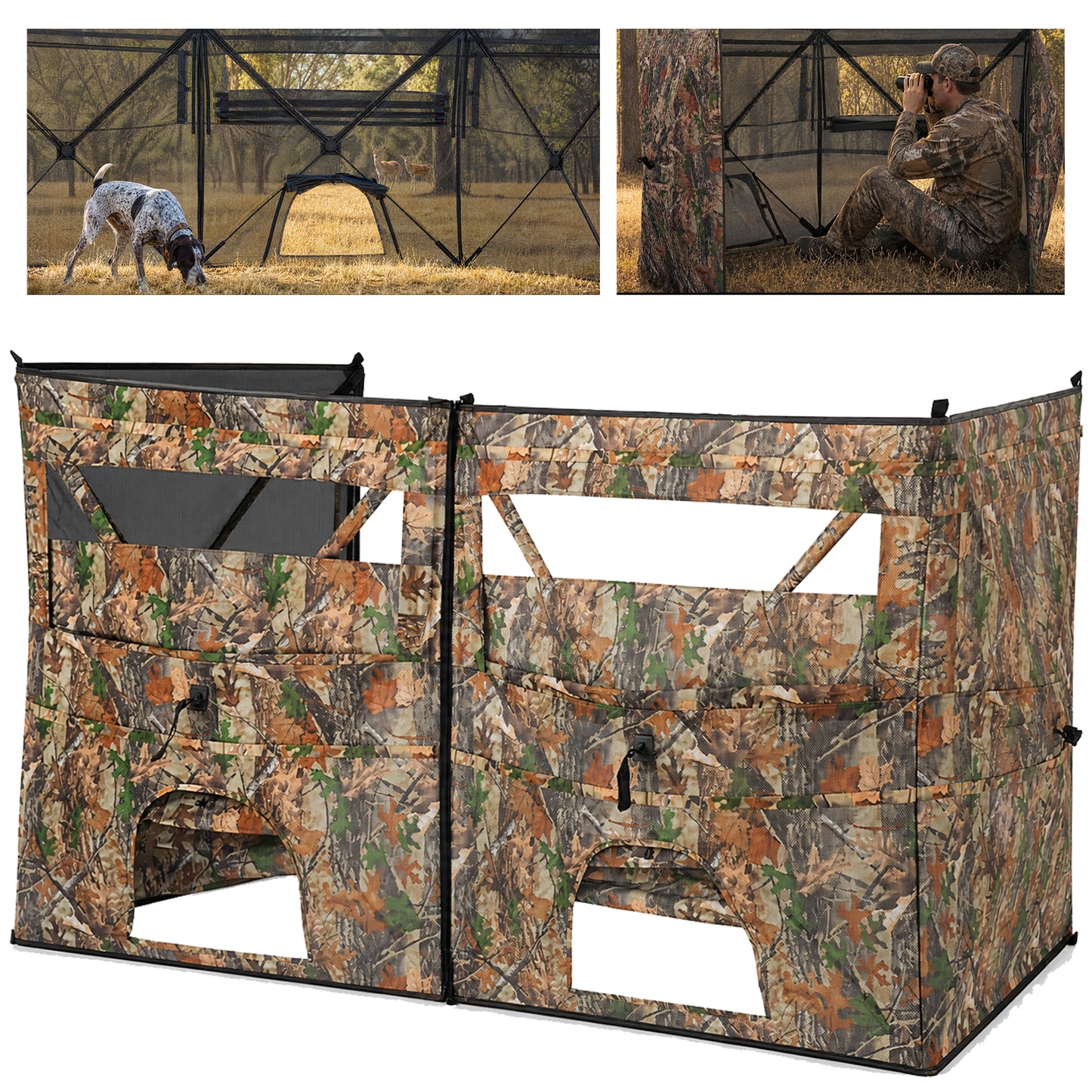 4-Panel See Through Ground Blind Turkey Hunting for 2-3 Person