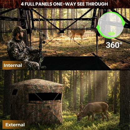 See Through Hunting Blind Pop-Up Ground Deer Blind 360 Degree