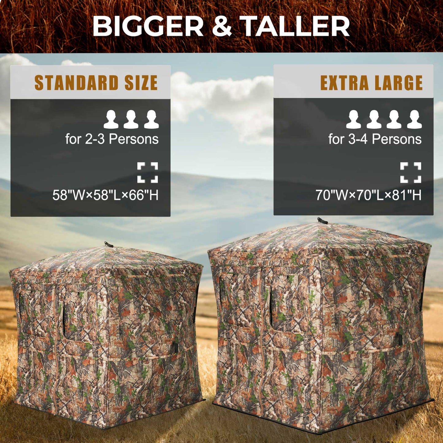 See Through Hunting Blind Pop-Up Ground Deer Blind 360 Degree