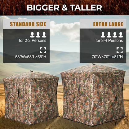 See Through Hunting Blind Pop-Up Ground Deer Blind 360 Degree