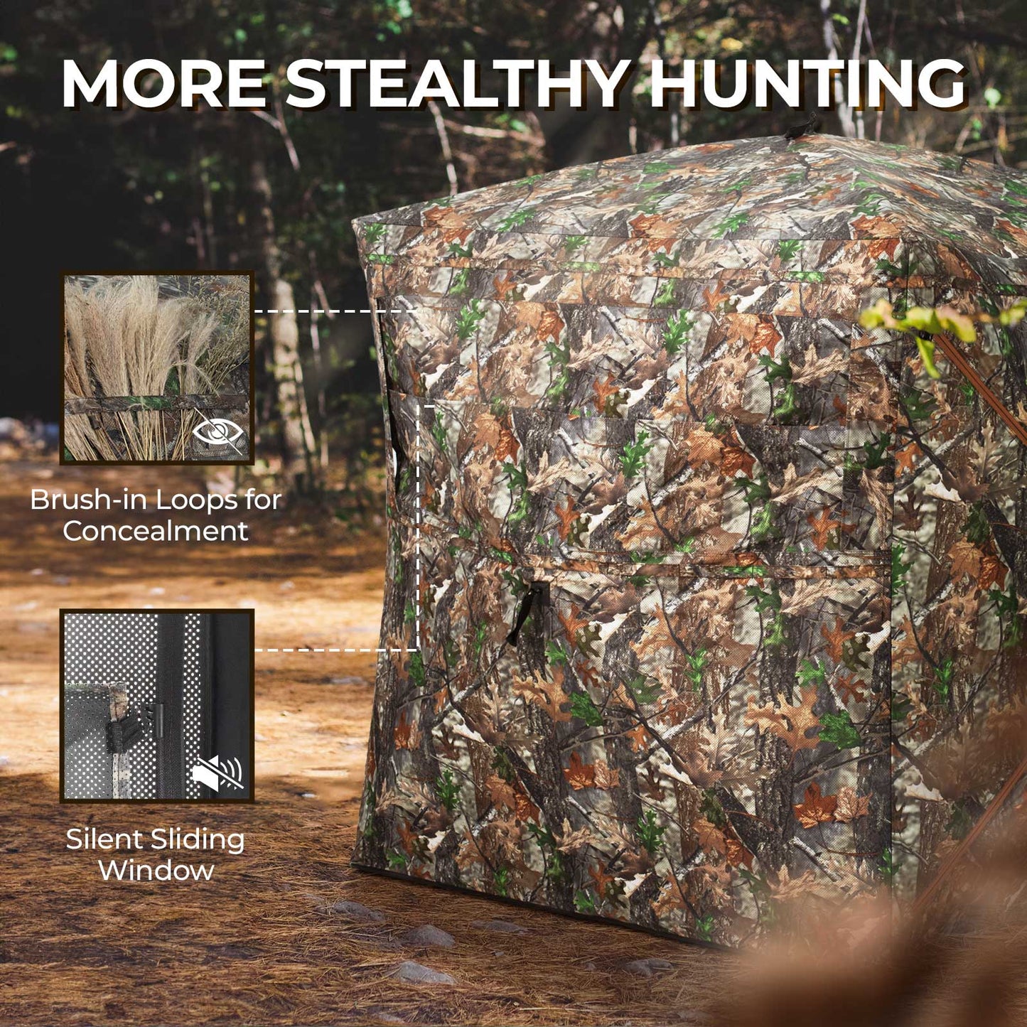 See Through Hunting Blind Pop-Up Ground Deer Blind 360 Degree