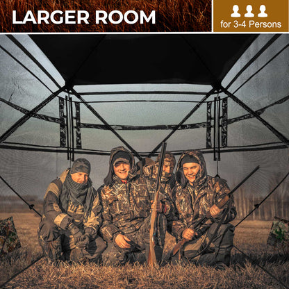 See Through Hunting Blind Pop-Up Ground Deer Blind 360 Degree