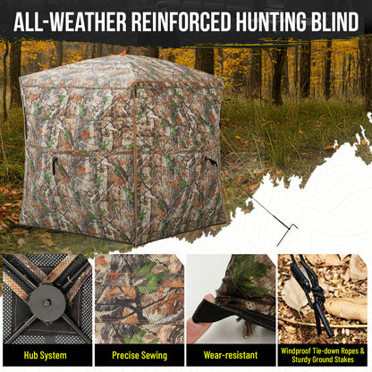 Ground Hunting Blind Side Door 270° See Through with Floor Mat