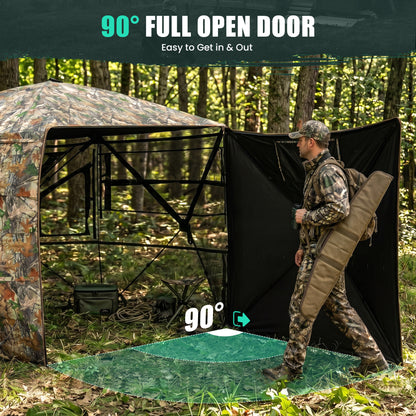 Hunting Blind Pop Up 5-Side See Through Groud Blind for 3–4 Hunters
