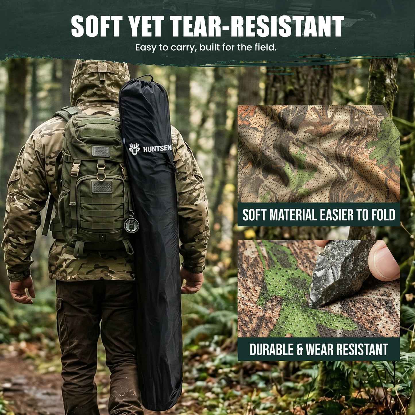 Hunting Blind Pop Up 5-Side See Through Groud Blind for 3–4 Hunters