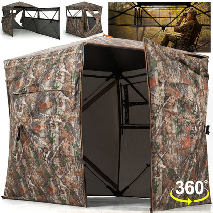 Hunting Blind Ground Blind with 90° Full Open Door 360 Degree See Through
