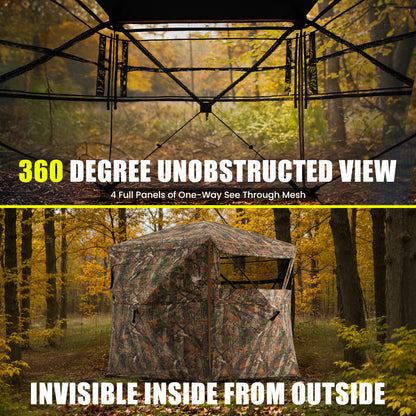 Hunting Blind Ground Blind with 90° Full Open Door 360 Degree See Through