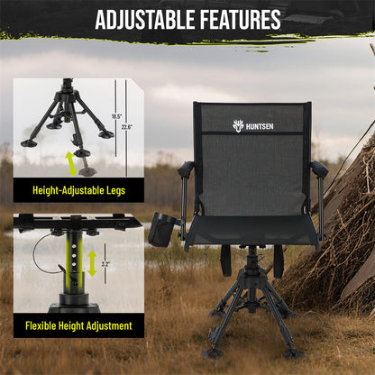 Hunting Chair 360° Silent Swivel for Blinds