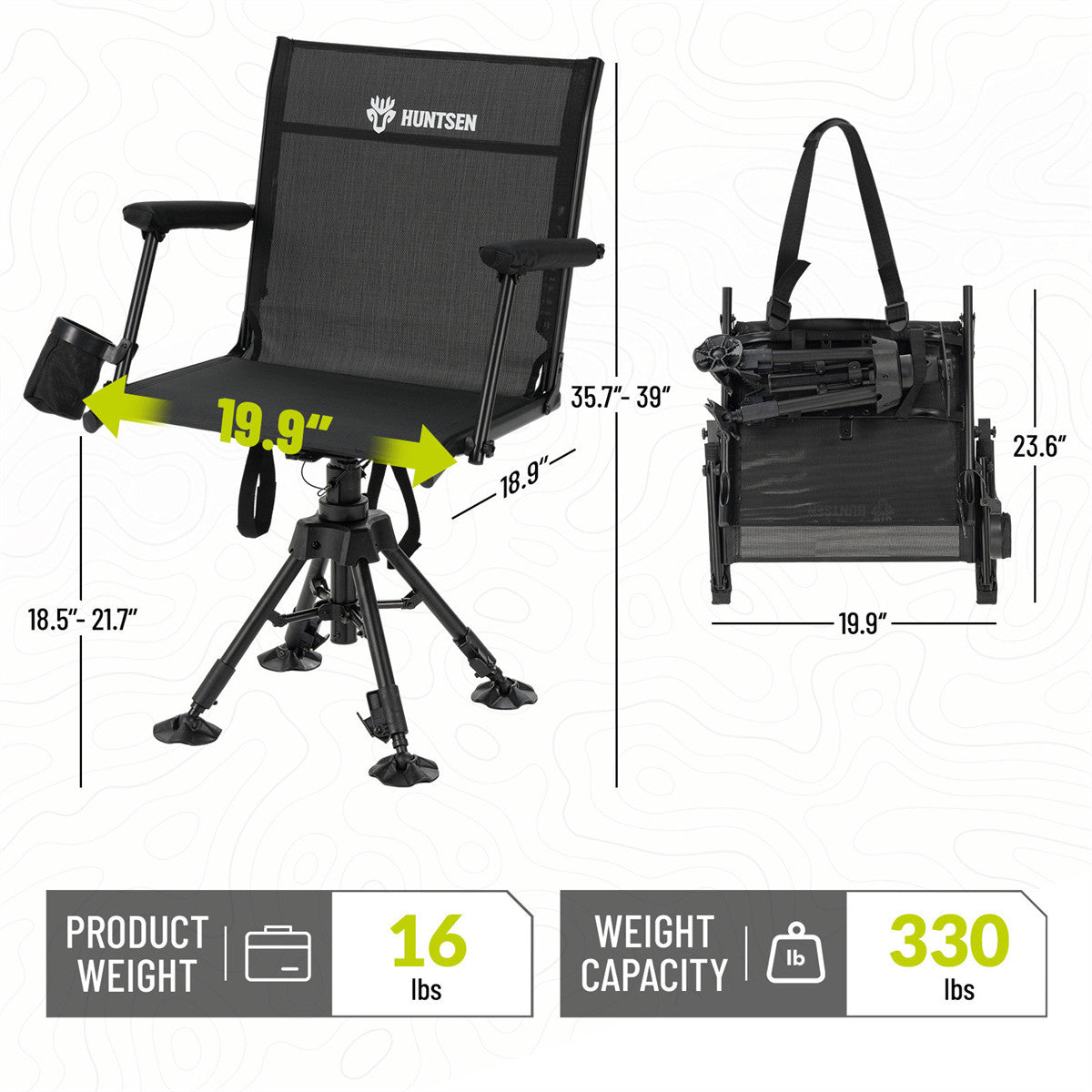 Hunting Chair 360° Silent Swivel for Blinds