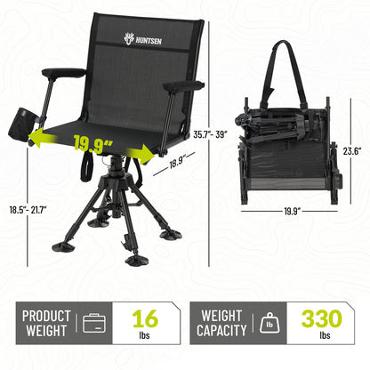 Hunting Chair 360° Silent Swivel for Blinds