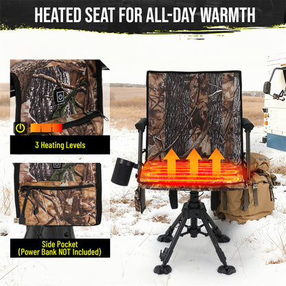 Hunting Chair 360° Silent Swivel for Blinds