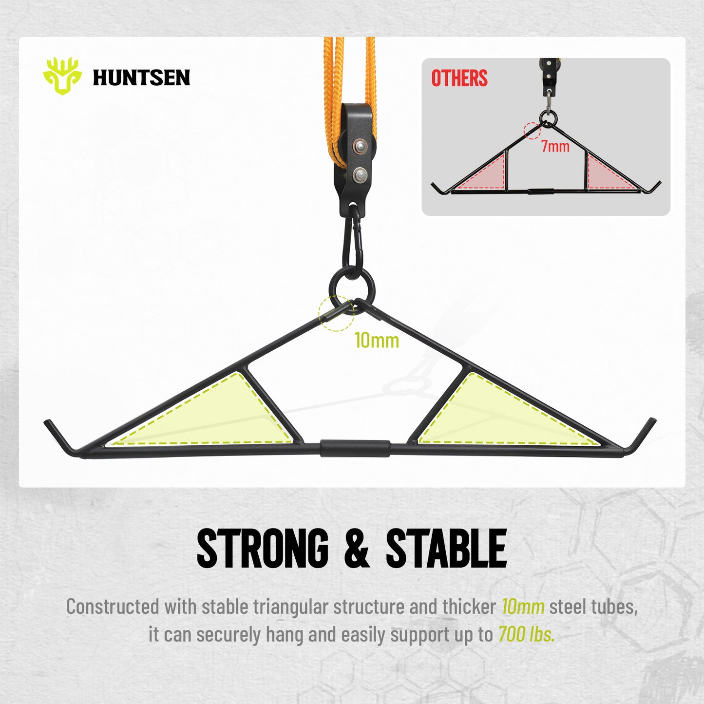 Portable Game Hanger Gambrel with ‎Carabiner - 700LBS